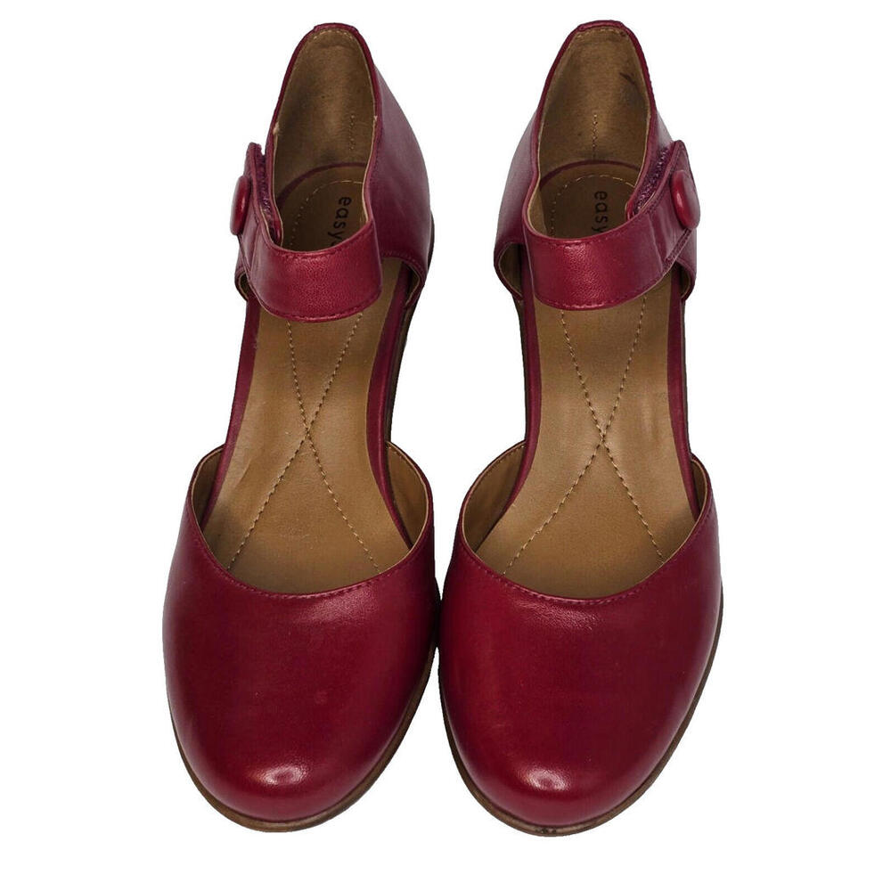 Easy Spirit Women's Burgundy Mary Jane Heels